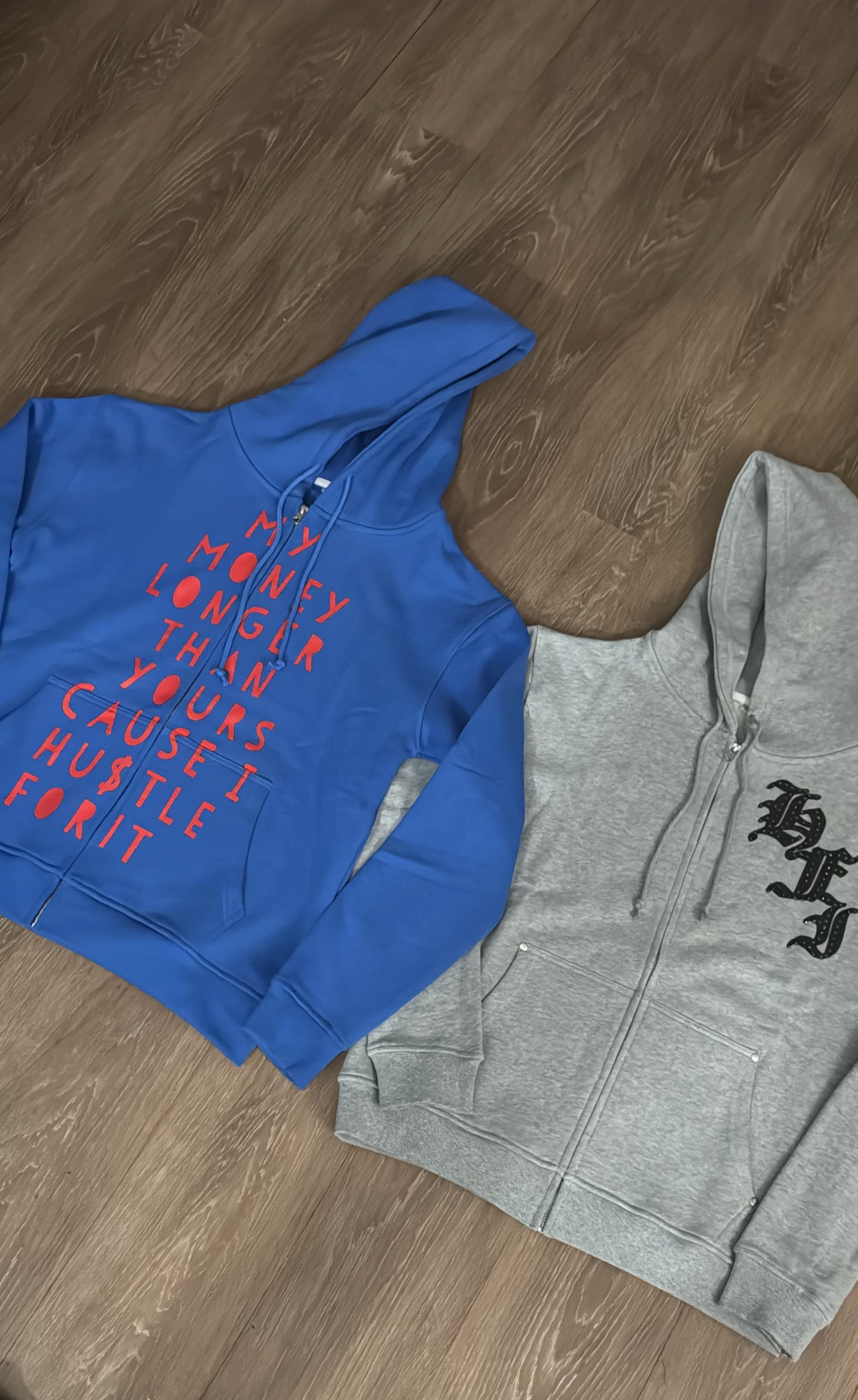 Blue/Red My Money Longer Zip Up